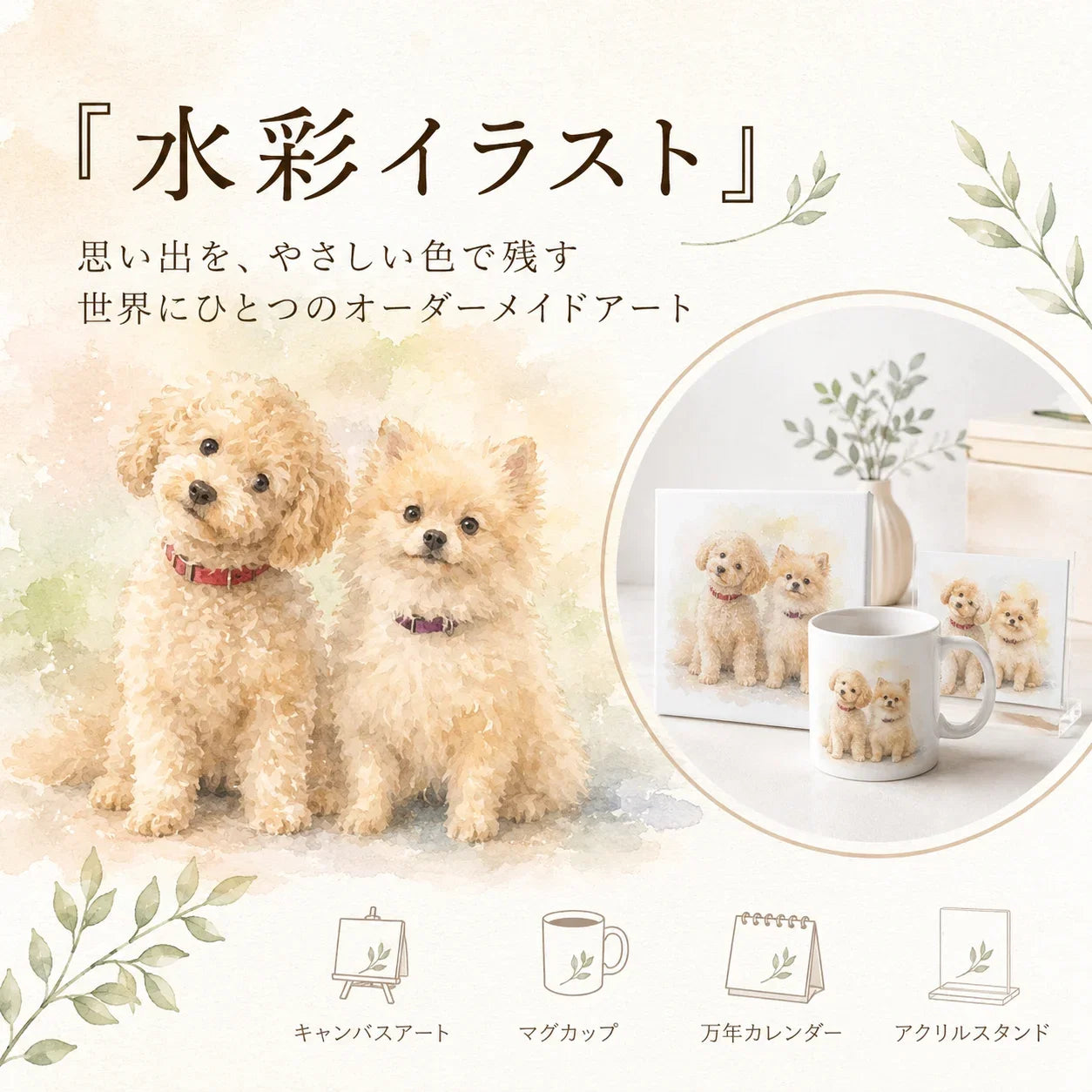 『水彩イラスト』　お写真からそのまま飾れる特別な一品を
