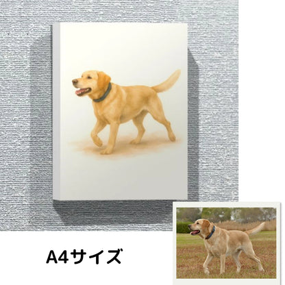ペットイラスト　キャンバスに咲くうちの子アート
