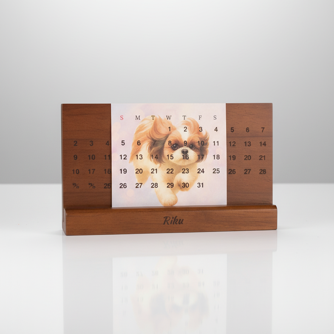 ペットイラスト万年カレンダー　時を紡ぐうちの子アート
