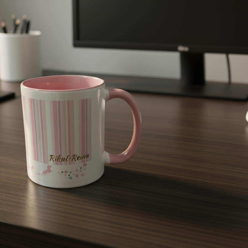 うちの子 ストライプペットマグカップ｜25シルエット×くすみカラー×ギフト【名入れ無料】